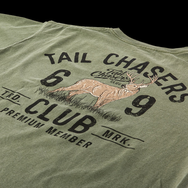 Tail-chasers-club-deer-hunting-short-sleeve-t-shirt-forest-green-TCC-3