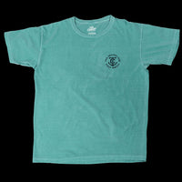 Tail-chasers-club-walleye-fish-reel-short-sleeve-t-shirt-seafoam-green-fishing-TCC-2